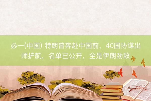 必一(中国) 特朗普奔赴中国前，40国协谋出师护航，名单已公开，全是伊朗劲敌
