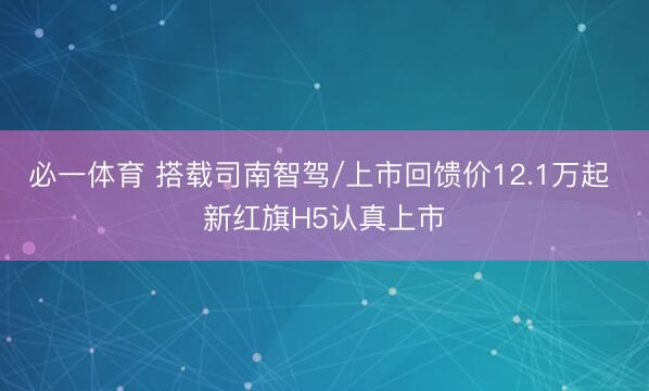 必一体育 搭载司南智驾/上市回馈价12.1万起 新红旗H5认真上市