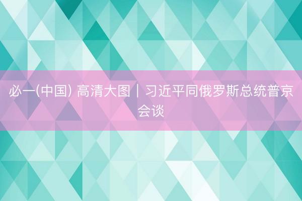 必一(中国) 高清大图｜习近平同俄罗斯总统普京会谈