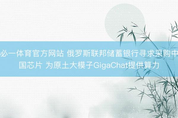 必一体育官方网站 俄罗斯联邦储蓄银行寻求采购中国芯片 为原土大模子GigaChat提供算力