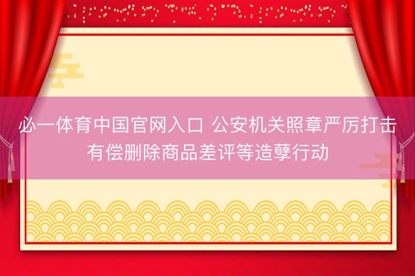 必一体育中国官网入口 公安机关照章严厉打击有偿删除商品差评等造孽行动