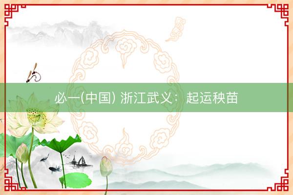 必一(中国) 浙江武义：起运秧苗