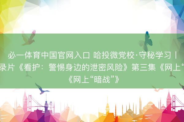 必一体育中国官网入口 哈投微党校·守秘学习丨系列记录片《看护:警惕身边的泄密风险》第三集《网上“暗战”》