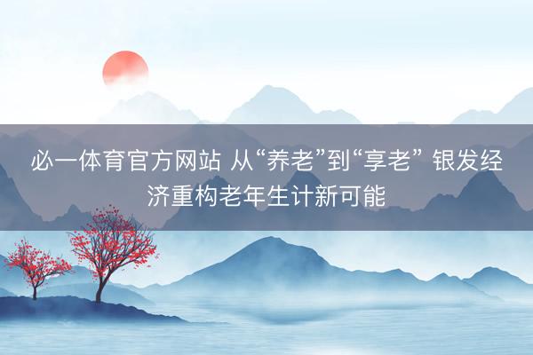 必一体育官方网站 从“养老”到“享老” 银发经济重构老年生计新可能