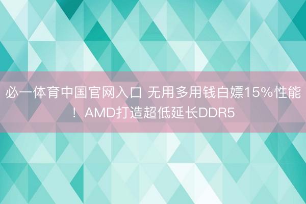 必一体育中国官网入口 无用多用钱白嫖15％性能！AMD打造超低延长DDR5