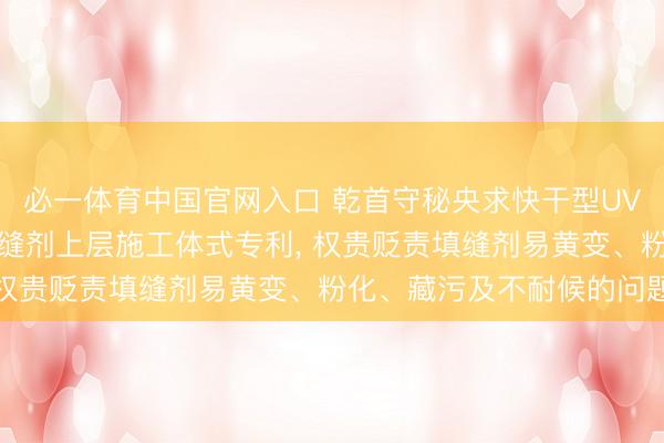 必一体育中国官网入口 乾首守秘央求快干型UV光固化涂层保护瓷砖填缝剂上层施工体式专利， 权贵贬责填缝剂易黄变、粉化、藏污及不耐候的问题
