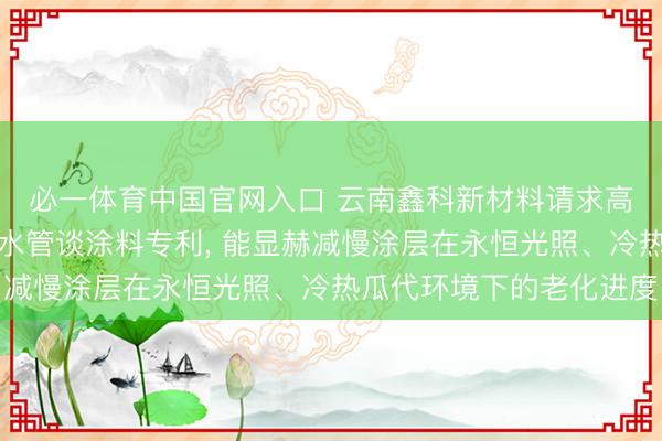 必一体育中国官网入口 云南鑫科新材料请求高分子团员物高浸透防水管谈涂料专利， 能显赫减慢涂层在永恒光照、冷热瓜代环境下的老化进度